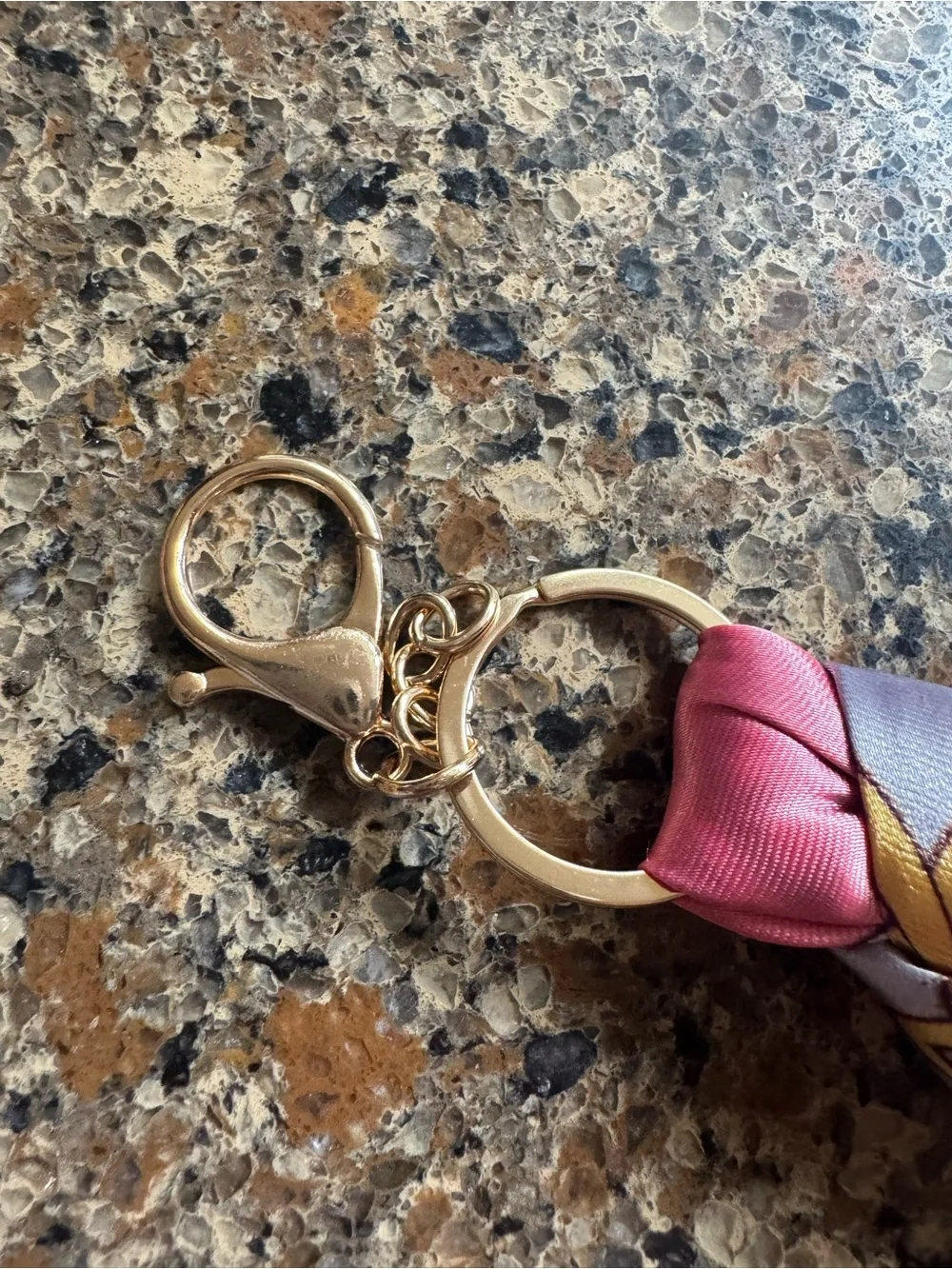 Pink Chain & Leopard Print Scarf Keychain or Bag Charm